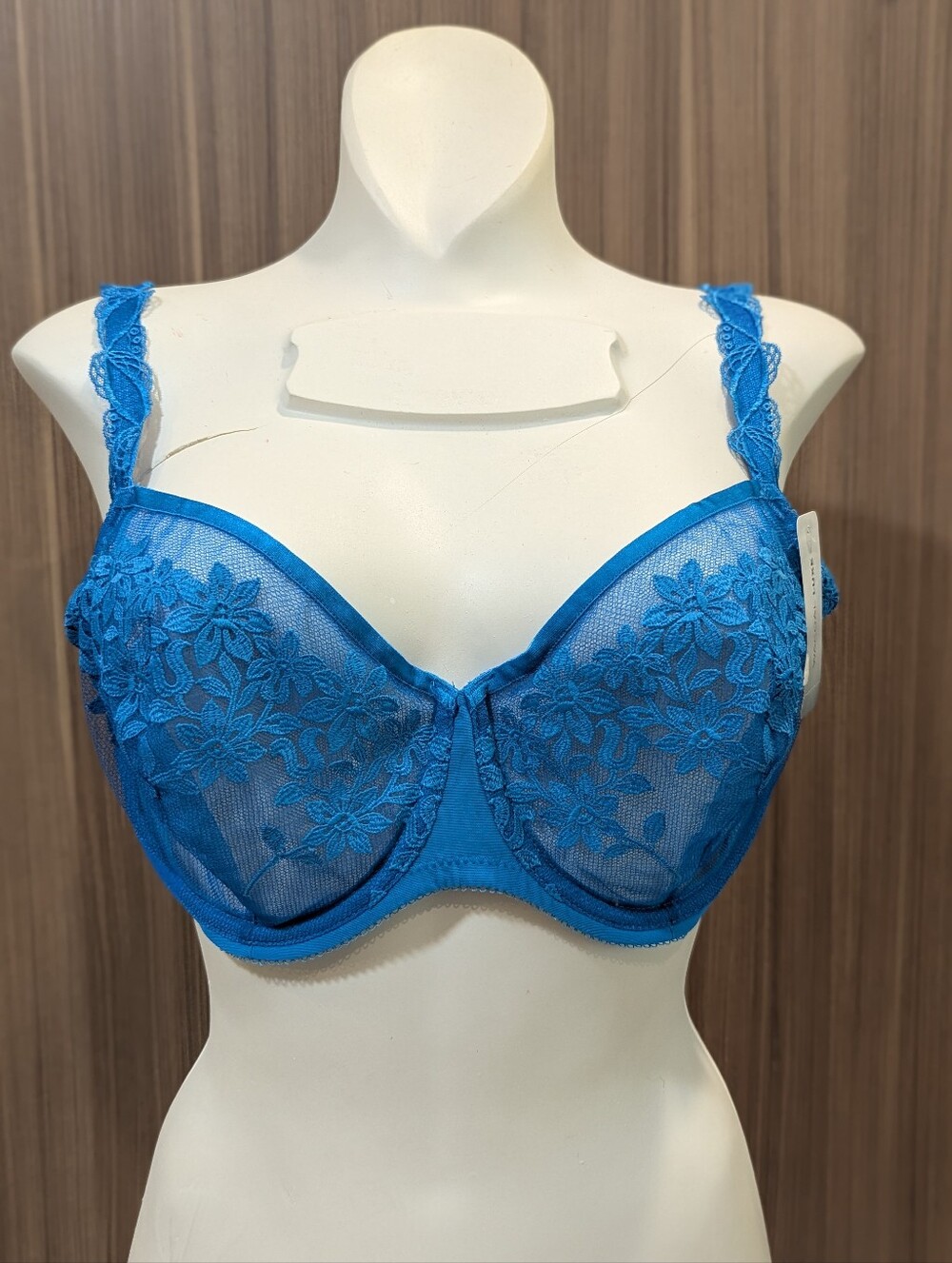NWT Wacoal Luxe Intrigue Underwire Bra Blue 36DD Floral Lace #55148
